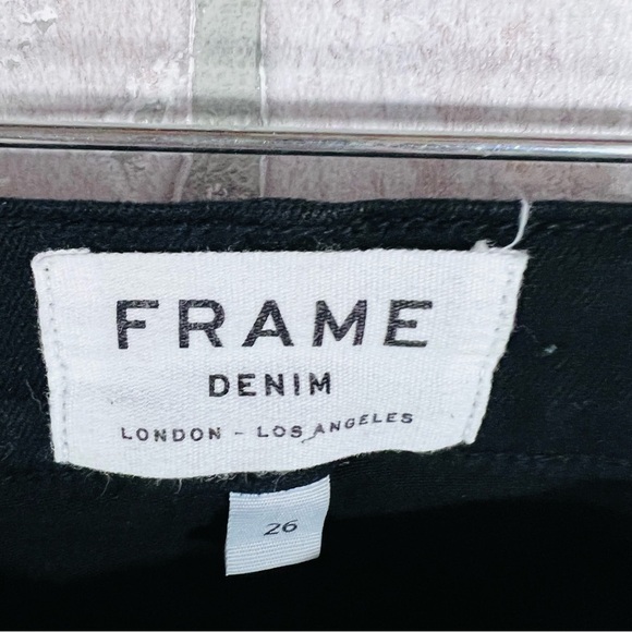 Frame Denim Le Skinny de Jeanne Ripped Distressed Film Noir Wash Jeans Size 26 - Picture 8 of 10